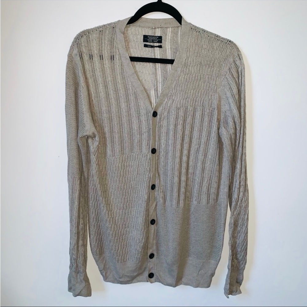 ALLSAINTS lightweight cable cardigan